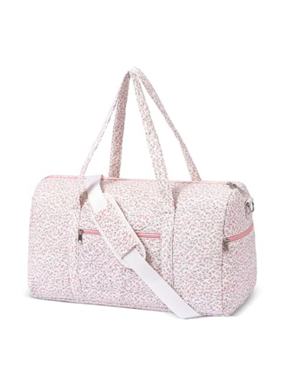 Women's Floral Quilted Gym Duffle Bag Cute Travel Workout Bag